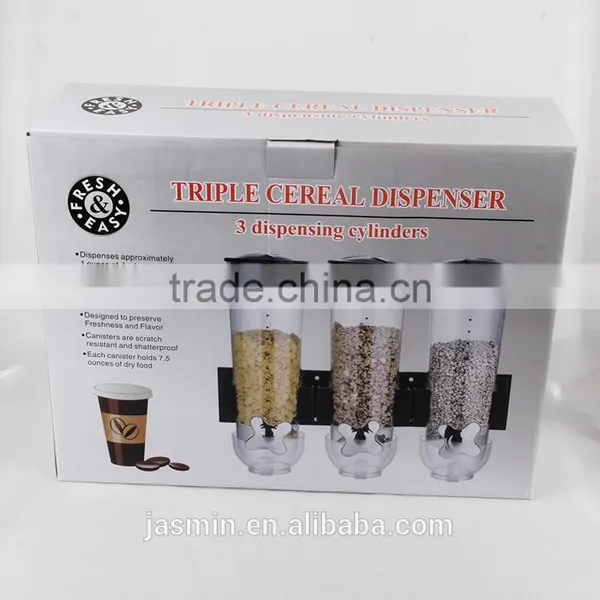 2016 New Wholesale Hot Sell Clear Plastic Cereal Dispenser With 3 Bucket for Dispenser photo-6