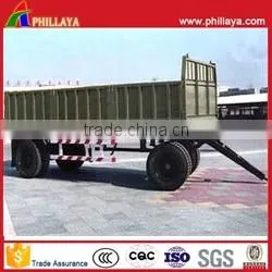 2 Axle Drawbar Steel High Fence Truck 20T 30T Double Axle Agricultural Bulk Cargo Transport Full Trailer photo-6
