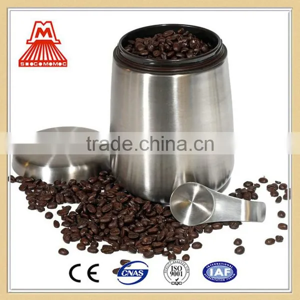 STAINLESS STEEL HOME COFFEE CANISTER /FOOD STORAGE CONTAINER WITH MAGNET LID AND SCOOP photo-6