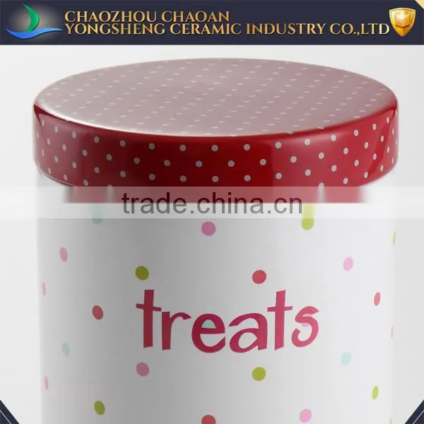 Modern Style Decal Colorful Dot Ceramic Pet Jar photo-2