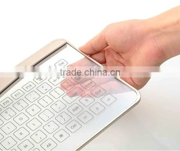 New Transparent Super Thin Glass Touch LED Backlit Universal Wired Keyboard For Windows/IOS/Android/OSX With Gesture Function photo-4