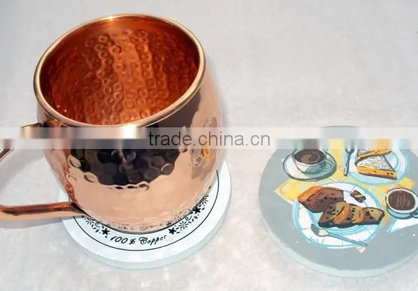 Customized Cheap Wooden Tea Cup Coaster, Tea Placement Cup Mat Coaster, Handmade Mule Mug Coaster, Custom MDF Wood Coaster photo-3