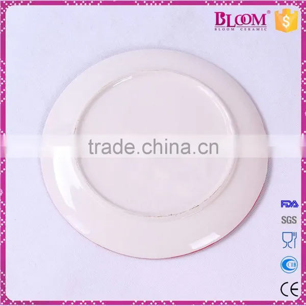 Custom Ceramic Red Decorative Christmas Dinner Plate photo-5