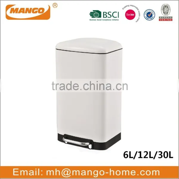 Round Powder Coating Waste Step Bin With Soft Close Lid photo-4