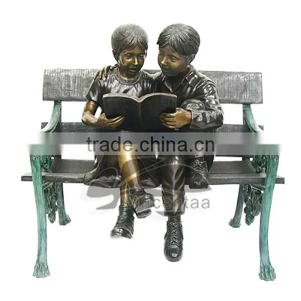 High Quality Bronze Girl Reading Statue With Customized Service VSG-028 photo-5