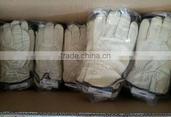 DDSAFETY High Quality Yellow Cow Grain Leather Gloves Driver Gloves photo-5