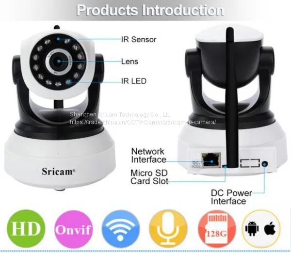 Sricam SP017 Pan-Tilt Zoom 720P HD Resolution IP Camera Megapixel P2P Indoor Wifi Smart IP Camera photo-3