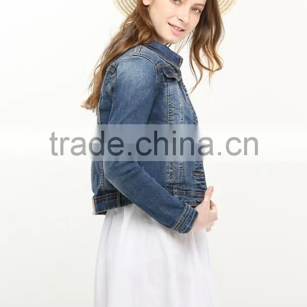Oem Service Korean Style Loose Fancy Short Style Denim Jacket Wholesale photo-4