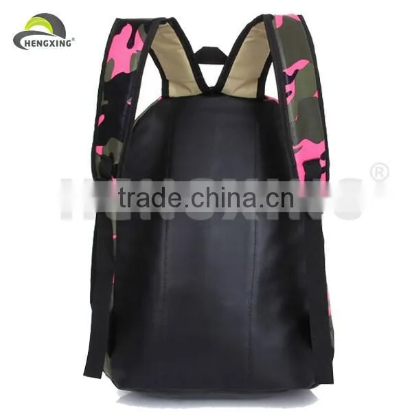 Camouflage Leather Backpack School Backpack Bag photo-4