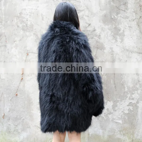 CX-G-A-91B Real Raccoon Fur Soft Women Hand Knitted Fur Jacket photo-4