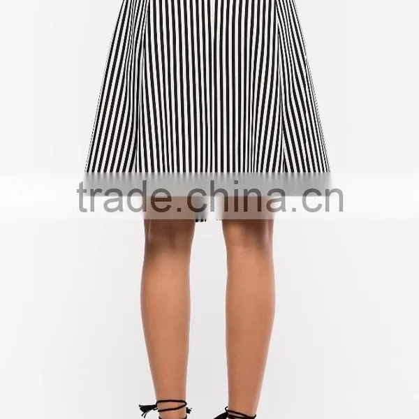 China Wholesale High Rise Directional Stripe Midi Skirt Women Fashion Skirt 2016 photo-5