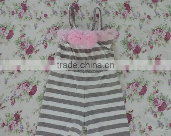 Hot Sale Romper Baby Girls Clothing Fashion Sleeveless Cherven Stripes Cotton Tops Romper 2016 Summer Vacation Kids photo-2