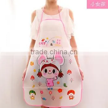Cute Korean Version of Fashion Waterproof Anti - Oil Adult Sleeveless Hooded Cartoon Kitchen Aprons Advertising Aprons photo-5
