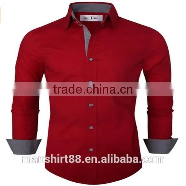 2016 New Wholesale Classic Slim Fit Plaid Custom Mens Casual Dress Shirts photo-4