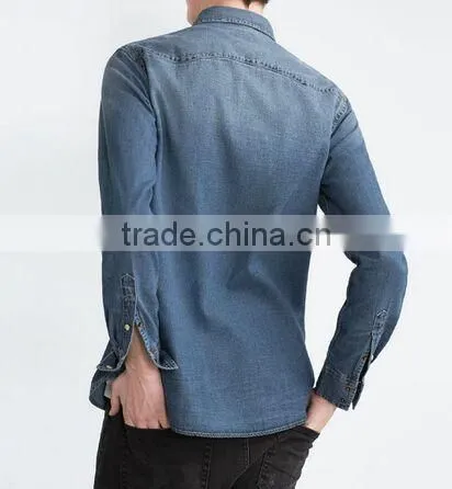 Denim Shirt, Men's Short Sleeve Shirts photo-3