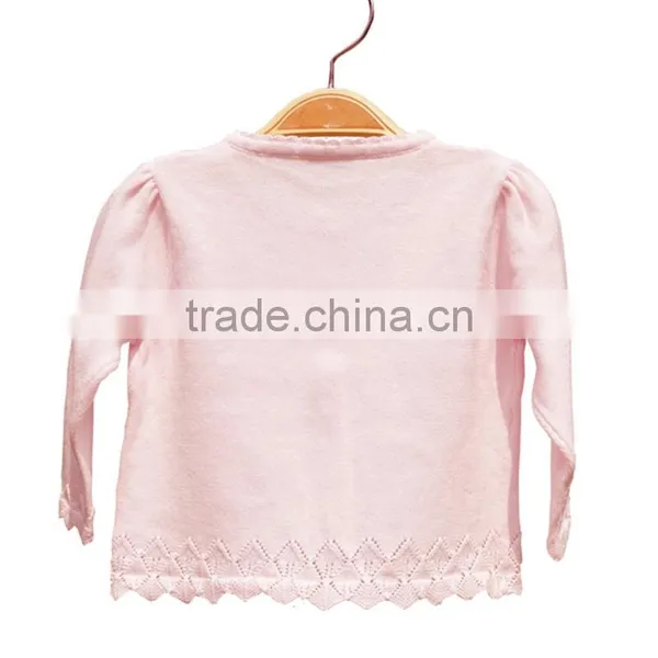 Wholesale O Neck With Pointelle Knitted Girls Cardigan photo-2