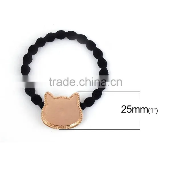 Zinc Based Alloy DIY Resin Mold For Jewelry Making Hair Ties Cat Animal Gold Plated & Black photo-2