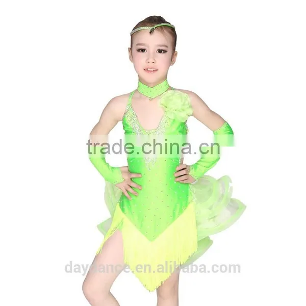 Black Red Fringe Latin Dance Costumes Girls Kids Competition Latin Dance Dress photo-3