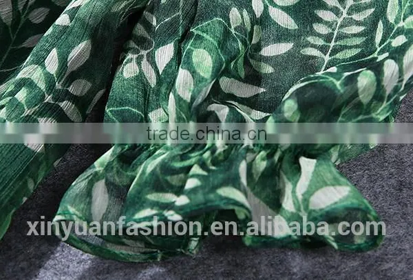 Ladies Elegant Party Dress Chiffon Leaf Bead Loose Prom Dress 2017 photo-5