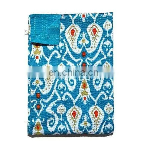 Ikat Bedcover Kantha Bedding Throw Ikat Kantha Quilt photo-3