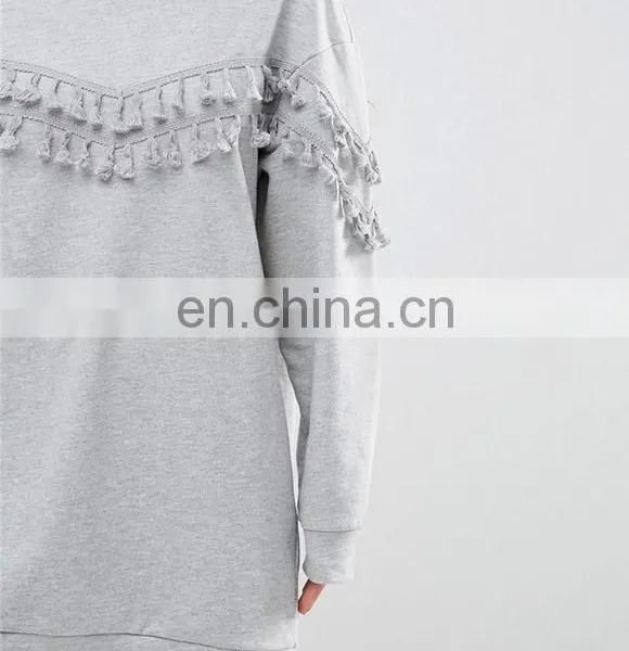 Autumn Women Sweater Pullover Fringe Top Coat Long Sleeve Hoodie Sweatshirt photo-4