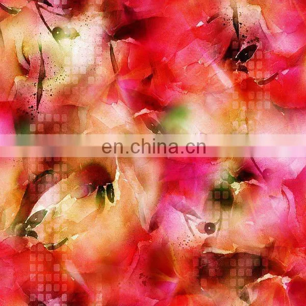 Digital Printed Chiffon Fabric With Competitive Price for Dress Shirt and Women Garment