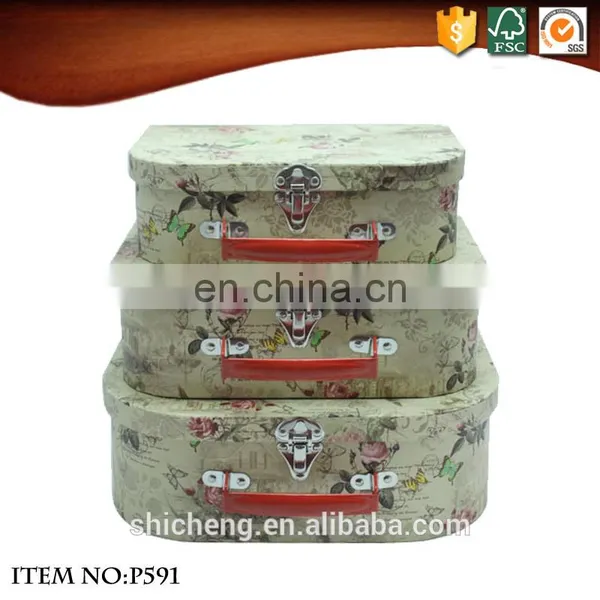High Quality Beauty Flower Suitcase Box With Metal Lock photo-4