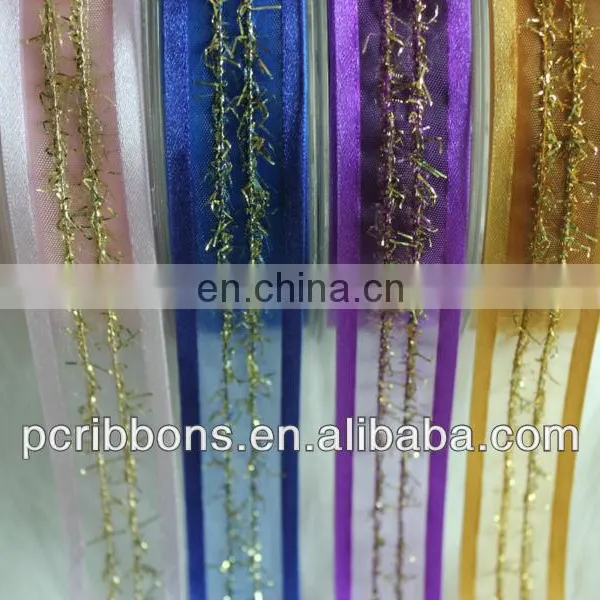 100% Pure Silk Organza Ruffled Ribbon photo-2