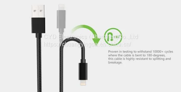 Best Wisdom Nylon Braided Alloy Metal Cable for IPhone and IPad photo-4