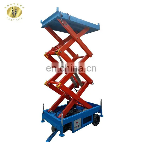 7LSJY Shandong SevenLift 6m Green Electric ac Mobile Scissor Panel Small Single Man Lift