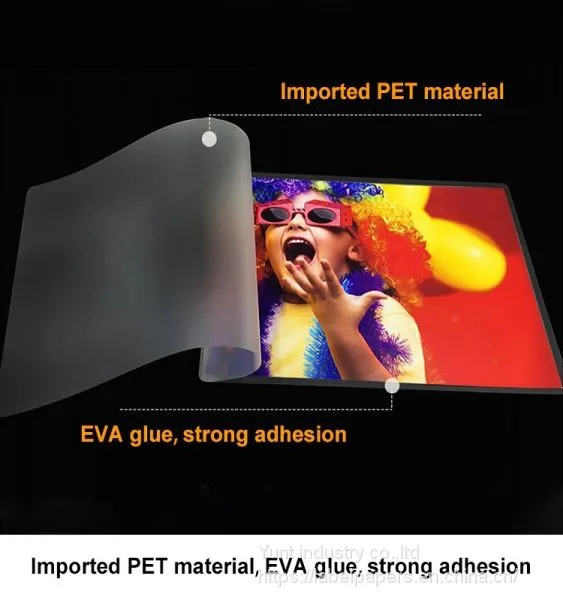 A4 SIZE 100 MIC PET EVA Hot Double Sided Laminating Pouch Film photo-2