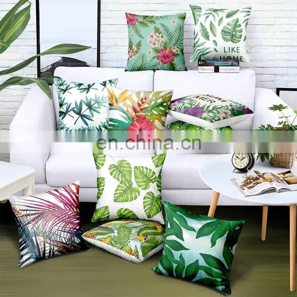 I@home Pastoral Style Digital Printing Office Lumbar Back Support Pillow Cushion Cover