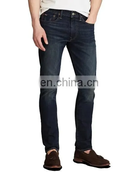 Diznew Custom Large Size Men's Dark Blue Straight Denim Fabrics Jeans photo-4
