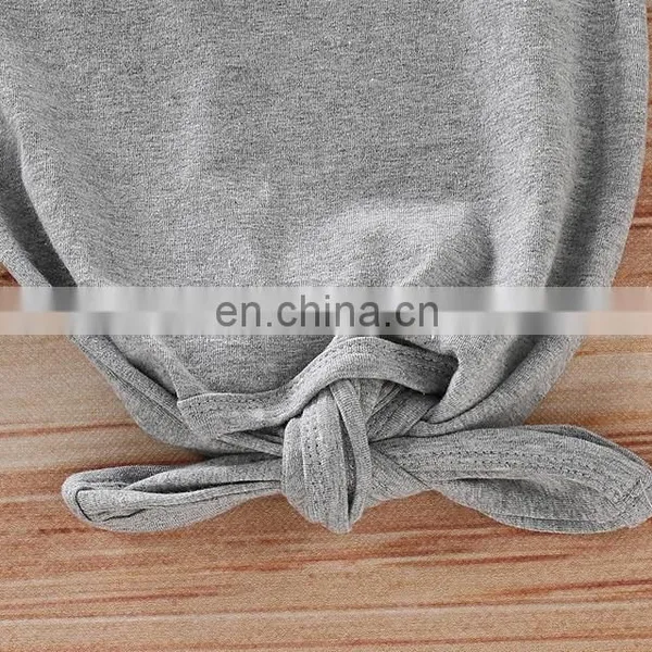 Plain Color Cotton Baby Sleepsack With Hat Knotted Infant Sleeping Bag photo-4