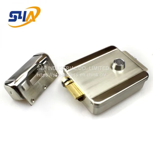 Nickel Plating Access Control Mechanical Combination Electric Rim Door Lock With Double Cylinder photo-4
