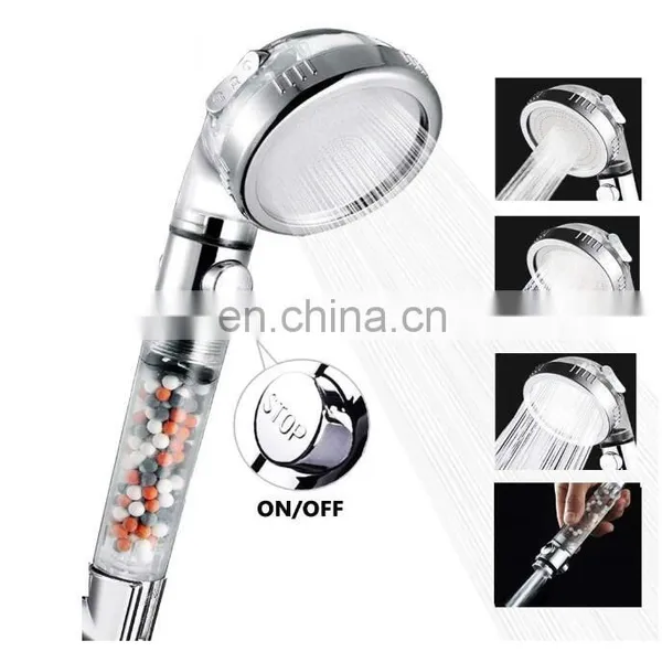 Handheld Ionic on off Shower Head High Pressure Water Saving Filter 3-Layer Filtration Hand Shower photo-2