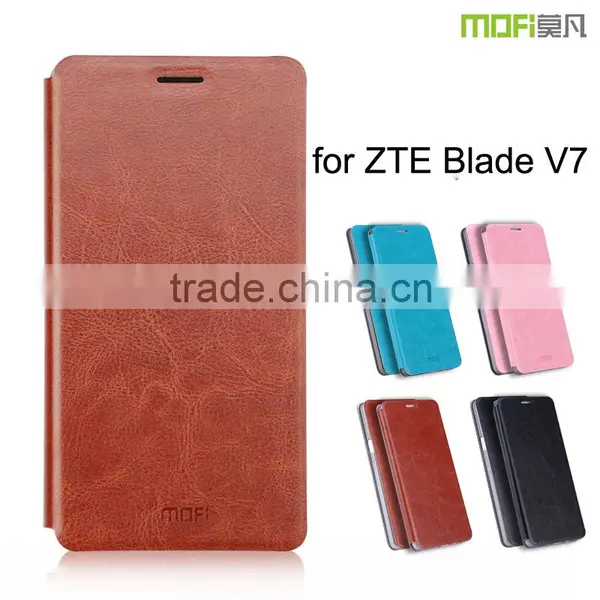 2016 New MOFi Case Housing for ZTE Blade V7, Mobile Phone Coque Leather Flip Back Cover for Blade V7
