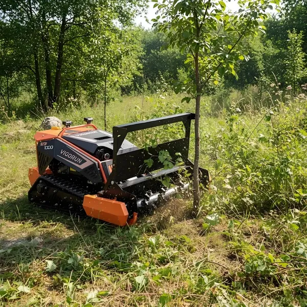 Professional Robot Lawn Mower Industrial Dual 48V 1500W Motors Forestry Mulcher Machine For Orchards & Vineyards