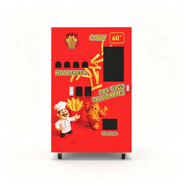 Touch Screen Automatic Fast Food Vending Machine With Multilingual Touch Screen and Cashless Payment for Office Buildings