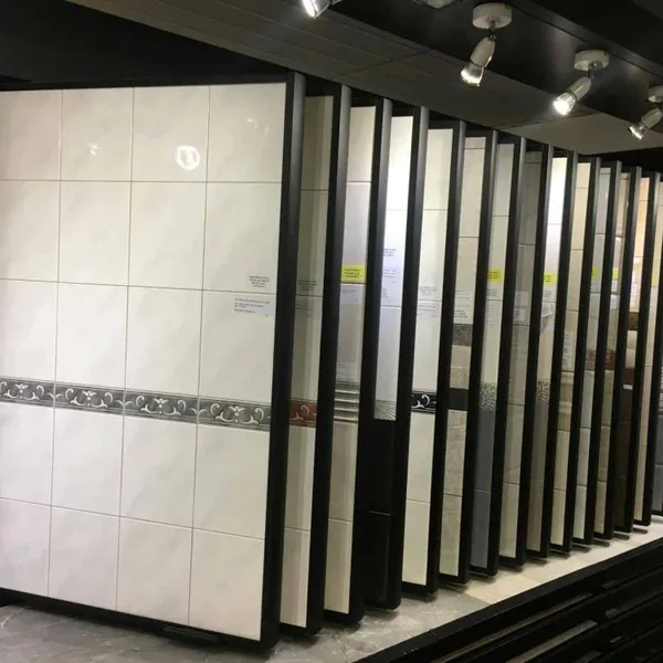High Capacity Tile Display Rack, Holds 30+ Full-Size Tiles