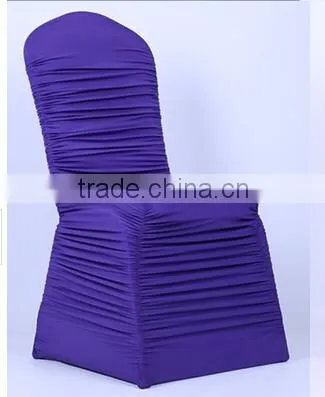 Royalblue Wrinkle Stretch Banquet Chair Cover, Elegant Ruffled Elastic Spandex Chair Cover photo-5