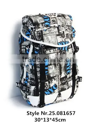 2016 Fancy Looking Korean Style Pre Printed Canvas Backpack photo-5