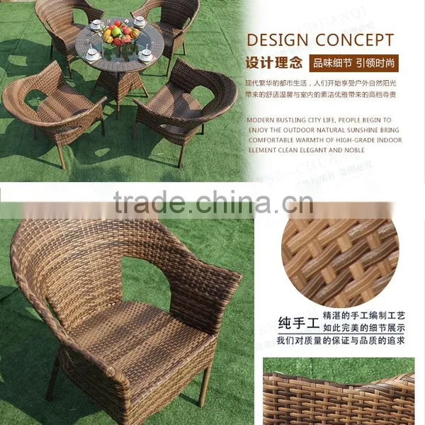 Modern Design Rattan Table and Chair for Outdoor Furniture photo-4