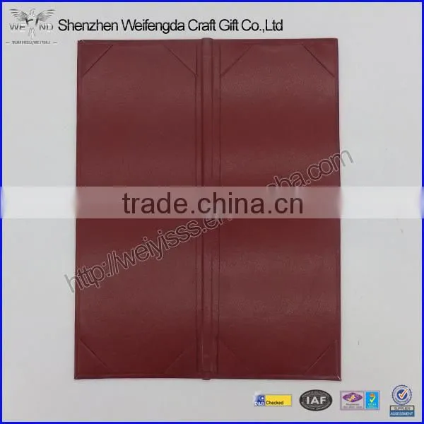 Tri-folding 4.5*11'' PU Leather Drink Menu Folder photo-3
