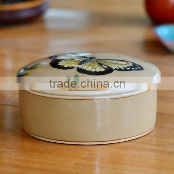 Customer Handpainted White Ceramic Jewelry Box Round photo-6