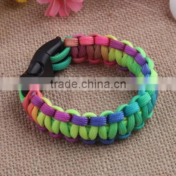 2016 Hot Custom Good Quality Paracord Bracelet Rainbow Bracelet photo-4