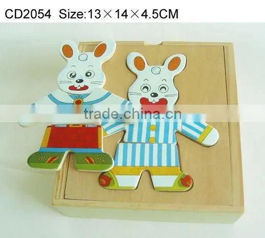 Rabbit Dress-up Educational Wooden Toy