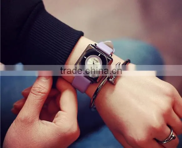 Unisex Watch, Square Personalization Watch, Women Watches, Antique, Brass Watch, Vintage Style Leather Watch photo-3