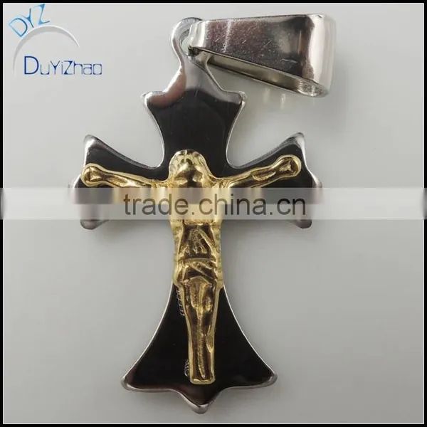 Fashion Stainless Steel Two Tone Cross Pendan photo-2