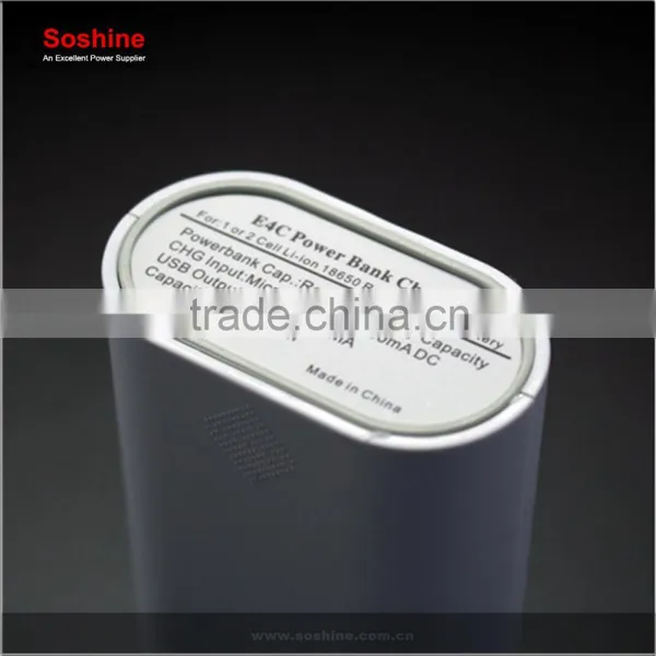 Soshine E4C LED Power Bank External Battery 2 Slots 18650 Battery Charger Box -White photo-4